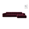 Chicago 4-Sitzer Ecksofa, Rechte Seite, aus Samt in Burgund (Venus 2932), 294x167 cm von Cosmopolitan Design – Bild 1