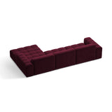 Chicago 4-Sitzer Ecksofa, Rechte Seite, aus Samt in Burgund (Venus 2932), 294x167 cm von Cosmopolitan Design – Bild 4