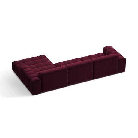 Chicago 4-Sitzer Ecksofa, Rechte Seite, aus Samt in Burgund (Venus 2932), 294x167 cm von Cosmopolitan Design – Bild 4