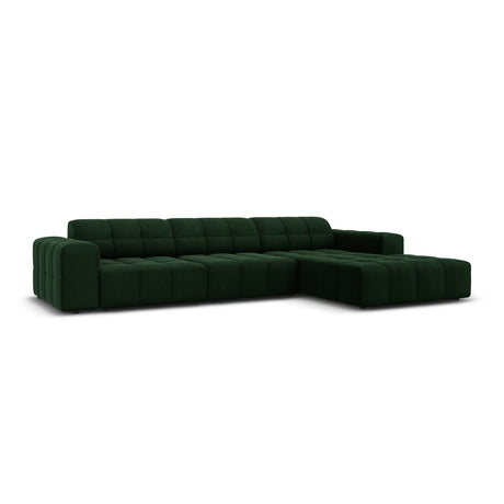 Chicago 4-Sitzer Ecksofa, Rechte Seite, aus Samt in Flaschengrün (Bluvel 78), 284x166x70 cm von Cosmopolitan Design – Bild 3