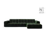 Chicago 4-Sitzer Ecksofa, Rechte Seite, aus Samt in Flaschengrün (Venus 2940), 294x167 cm von Cosmopolitan Design – Bild 1