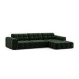 Chicago 4-Sitzer Ecksofa, Rechte Seite, aus Samt in Flaschengrün (Venus 2940), 294x167 cm von Cosmopolitan Design – Bild 3