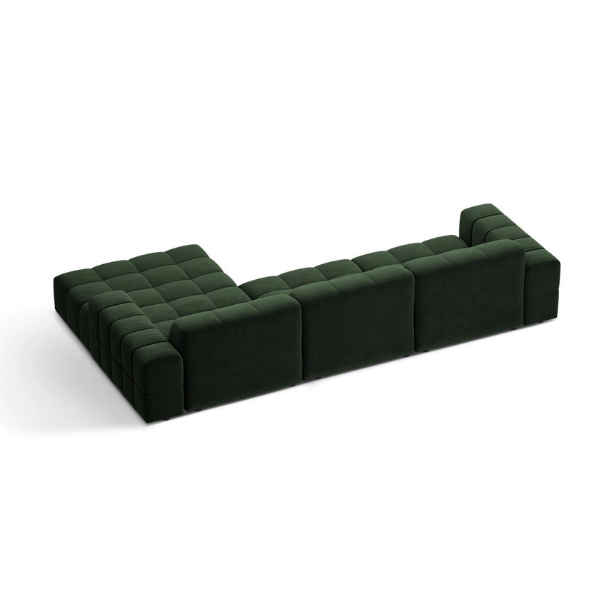 Chicago 4-Sitzer Ecksofa, Rechte Seite, aus Samt in Flaschengrün (Venus 2940), 294x167 cm von Cosmopolitan Design – Bild 4