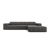 Chicago 4-Sitzer Ecksofa, Rechte Seite, aus Samt in Grau (Bluvel 14), 284x166x70 cm von Cosmopolitan Design – Bild 1
