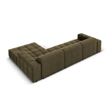 Chicago 4-Sitzer Ecksofa, Rechte Seite, aus Samt in Grün (Bluvel 77), 284x166x70 cm von Cosmopolitan Design – Bild 5