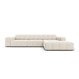 Chicago 4-Sitzer Ecksofa, Rechte Seite, aus Samt in Hellbeige (Bluvel 22), 284x166x70 cm von Cosmopolitan Design – Bild 1