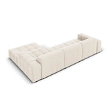 Chicago 4-Sitzer Ecksofa, Rechte Seite, aus Samt in Hellbeige (Bluvel 22), 284x166x70 cm von Cosmopolitan Design – Bild 5