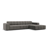 Chicago 4-Sitzer Ecksofa, Rechte Seite, aus Samt in Hellgrau (Bluvel 13), 284x166x70 cm von Cosmopolitan Design – Bild 3