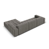 Chicago 4-Sitzer Ecksofa, Rechte Seite, aus Samt in Hellgrau (Bluvel 13), 284x166x70 cm von Cosmopolitan Design – Bild 5