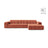 Chicago 4-Sitzer Ecksofa, Rechte Seite, aus Samt in Koralle (Venus 2933), 294x167 cm von Cosmopolitan Design – Bild 1
