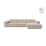 Chicago 4-Sitzer Ecksofa, Rechte Seite, aus Samt in Leichtes Beige (Venus 2927), 294x167 cm von Cosmopolitan Design – Bild 1