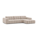 Chicago 4-Sitzer Ecksofa, Rechte Seite, aus Samt in Leichtes Beige (Venus 2927), 294x167 cm von Cosmopolitan Design – Bild 3