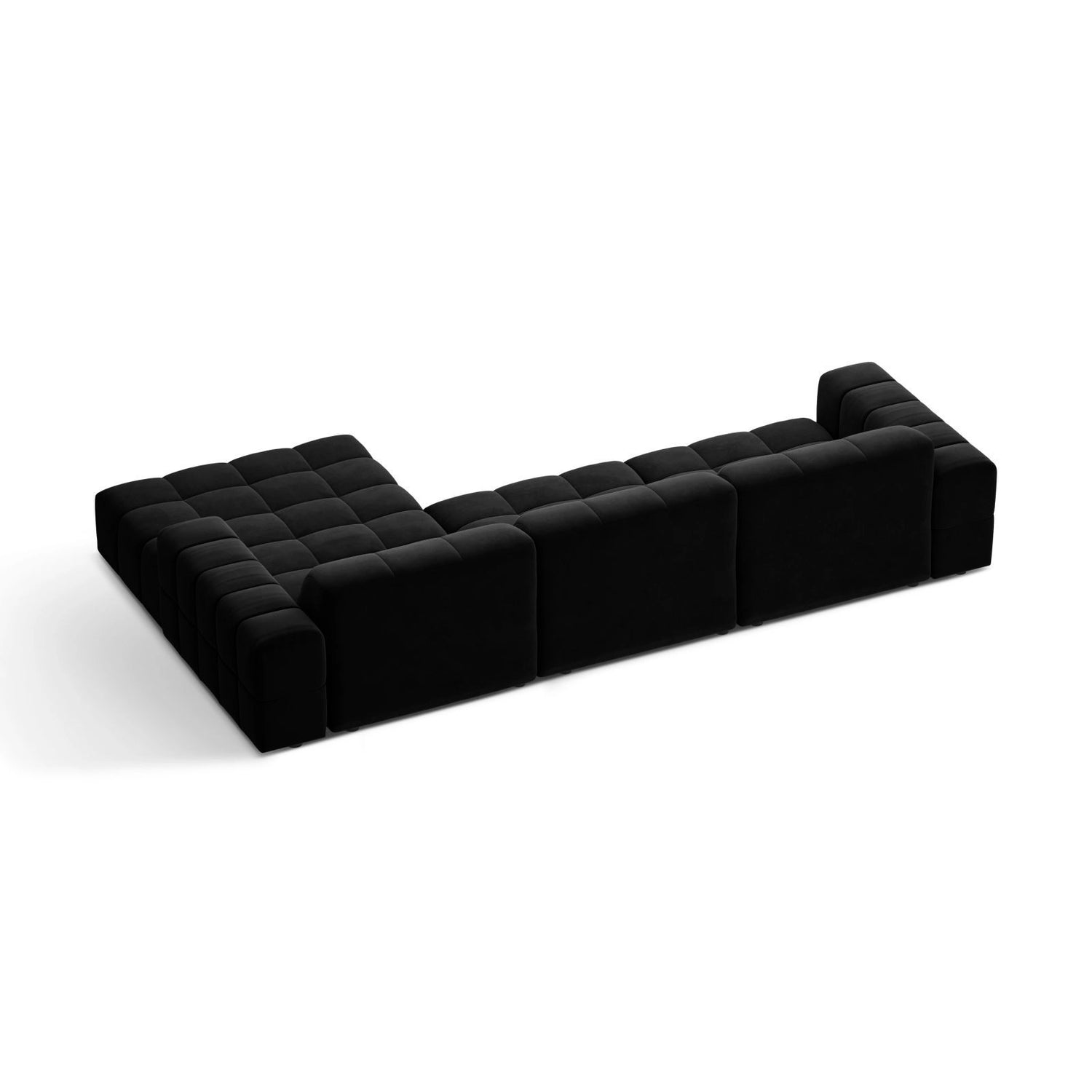 Chicago 4-Sitzer Ecksofa, Rechte Seite, aus Samt in Schwarz (Venus 2923), 294x167 cm von Cosmopolitan Design – Bild 4