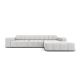 Chicago 4-Sitzer Ecksofa, Rechte Seite, aus Samt in Silber (Bluvel 03), 284x166x70 cm von Cosmopolitan Design – Bild 1