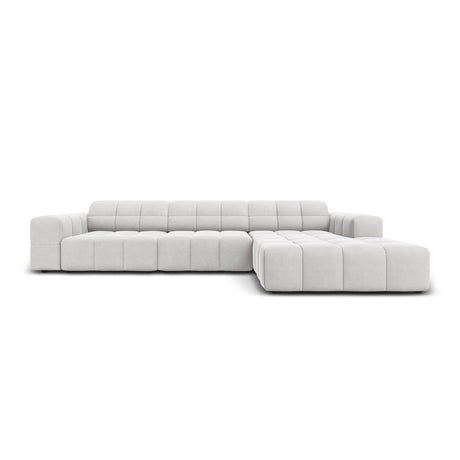 Chicago 4-Sitzer Ecksofa, Rechte Seite, aus Samt in Silber (Bluvel 03), 284x166x70 cm von Cosmopolitan Design – Bild 1