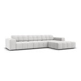 Chicago 4-Sitzer Ecksofa, Rechte Seite, aus Samt in Silber (Bluvel 03), 284x166x70 cm von Cosmopolitan Design – Bild 3