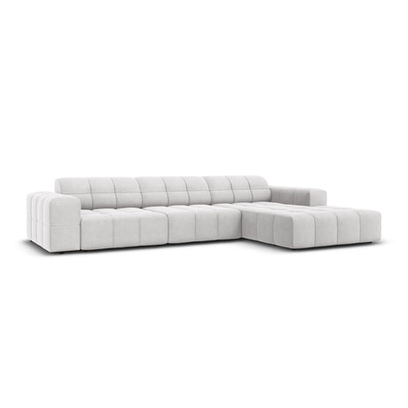Chicago 4-Sitzer Ecksofa, Rechte Seite, aus Samt in Silber (Bluvel 03), 284x166x70 cm von Cosmopolitan Design – Bild 3