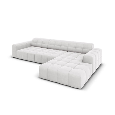 Chicago 4-Sitzer Ecksofa, Rechte Seite, aus Samt in Silber (Bluvel 03), 284x166x70 cm von Cosmopolitan Design – Bild 4