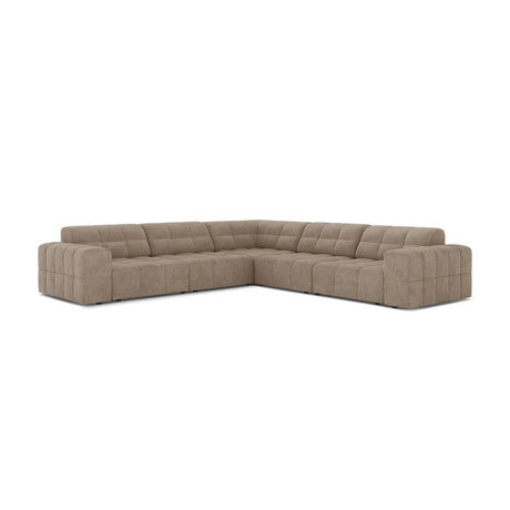 Chicago 4-Sitzer Ecksofa, Symmetrisch, aus Chenille in Dunkelbeige (Eden 4 Beige), 285x285 cm von Cosmopolitan Design – Bild 1