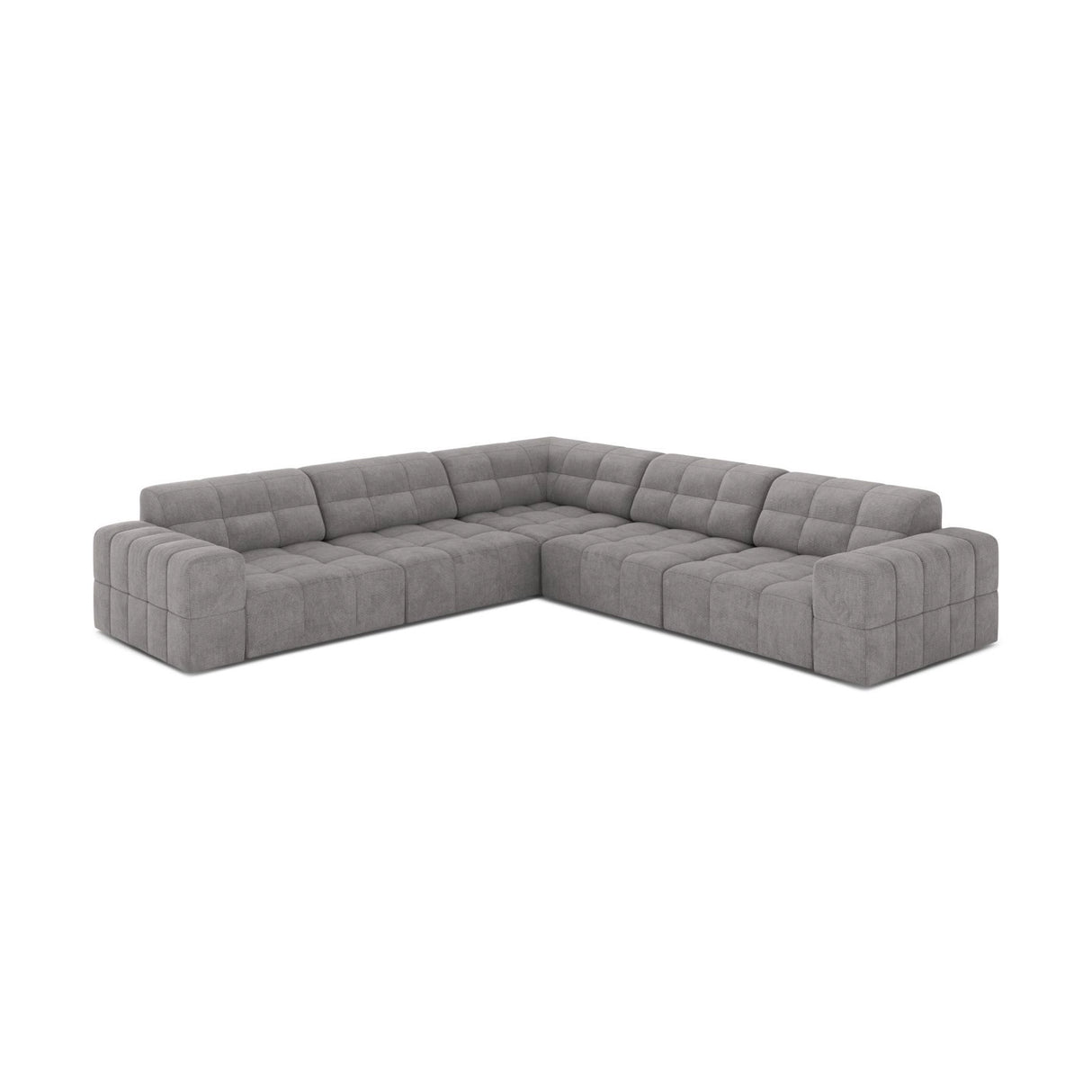 Chicago 4-Sitzer Ecksofa, Symmetrisch, aus Chenille in Hellgrau (Eden 18 Grey), 285x285 cm von Cosmopolitan Design – Bild 3