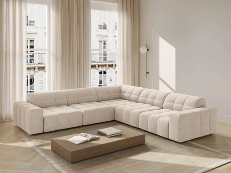 Chicago 4-Sitzer Ecksofa, symmetrisch, aus Chenille in Beige (Haga 30), 287x287x70 cm von Cosmopolitan Design – Bild 2