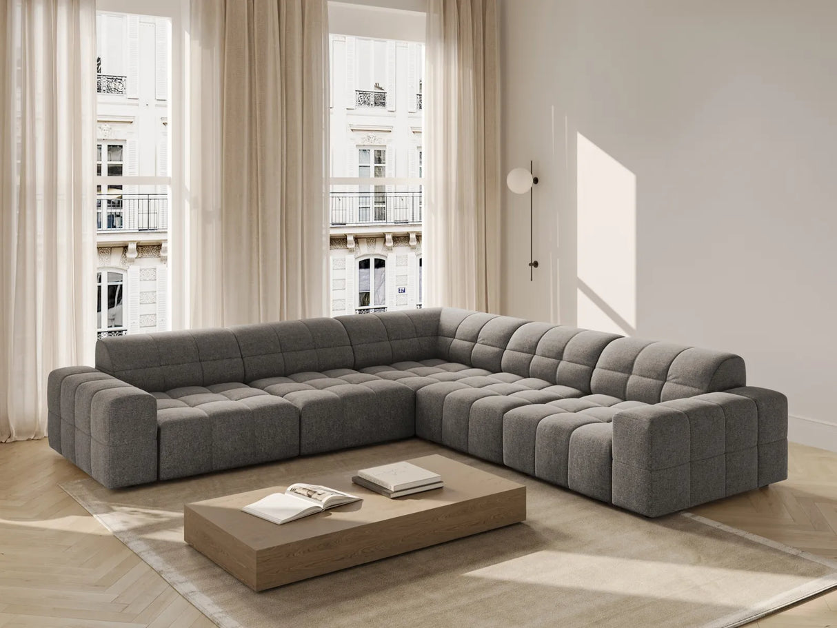 Chicago 4-Sitzer Ecksofa, symmetrisch, aus Chenille in Grau (Haga 16), 287x287x70 cm von Cosmopolitan Design – Bild 2
