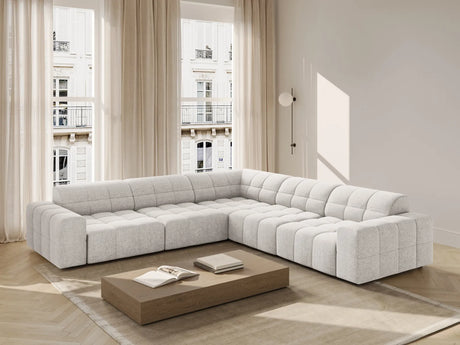 Chicago 4-Sitzer Ecksofa, symmetrisch, aus Chenille in Hellgrau (Haga 06), 287x287x70 cm von Cosmopolitan Design – Bild 2