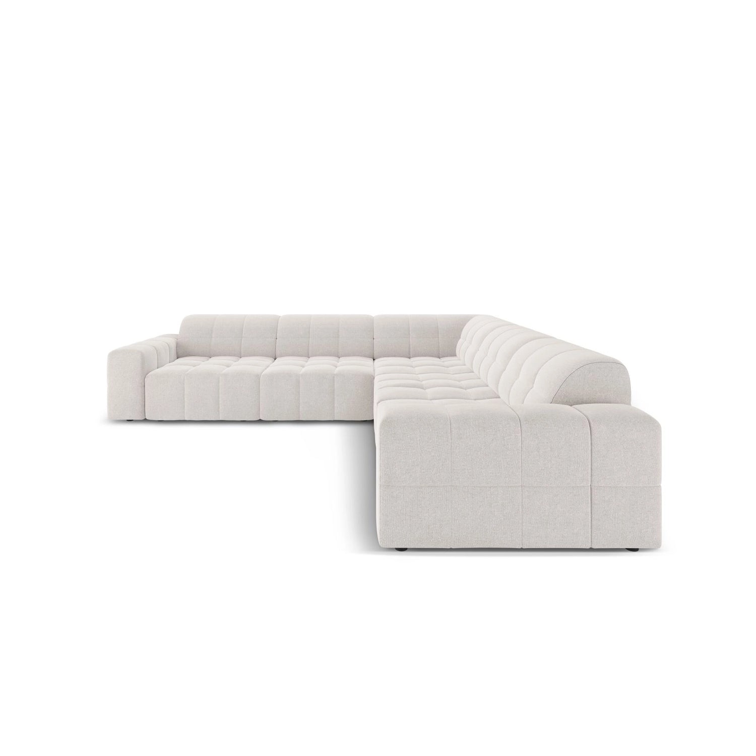 Chicago 4-Sitzer Ecksofa, symmetrisch, aus Chenille in Hellgrau (Haga 06), 287x287x70 cm von Cosmopolitan Design – Bild 3