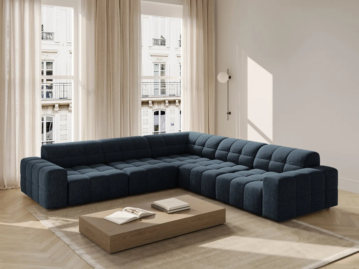 Chicago 4-Sitzer Ecksofa, symmetrisch, aus Chenille in Königsblau (Haga 86), 287x287x70 cm von Cosmopolitan Design – Bild 2