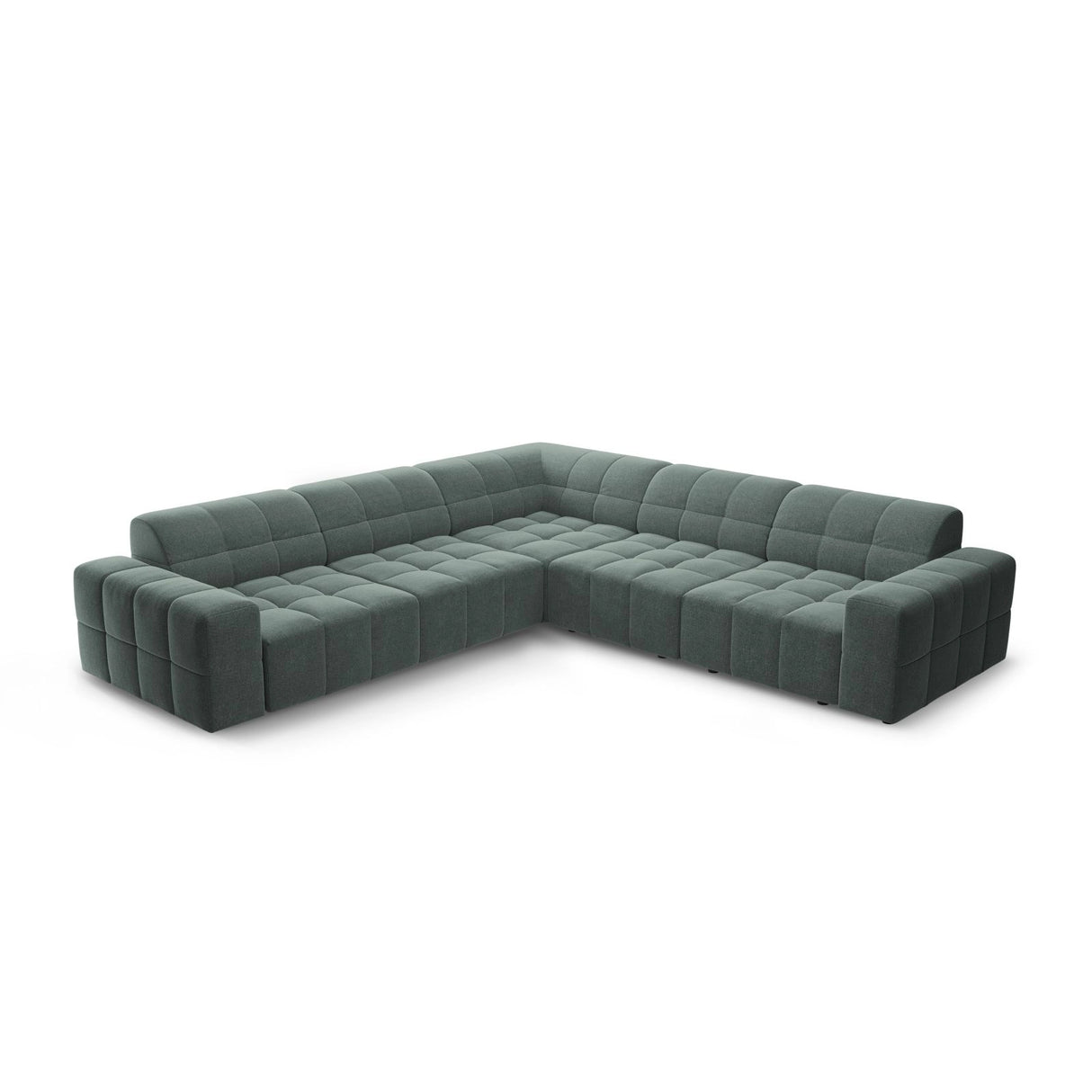 Chicago 4-Sitzer Ecksofa, symmetrisch, aus Chenille in Petrol (Haga 78), 287x287x70 cm von Cosmopolitan Design – Bild 1