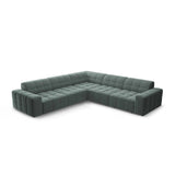 Chicago 4-Sitzer Ecksofa, symmetrisch, aus Chenille in Petrol (Haga 78), 287x287x70 cm von Cosmopolitan Design – Bild 1
