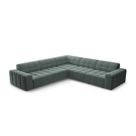 Chicago 4-Sitzer Ecksofa, symmetrisch, aus Chenille in Petrol (Haga 78), 287x287x70 cm von Cosmopolitan Design – Bild 1