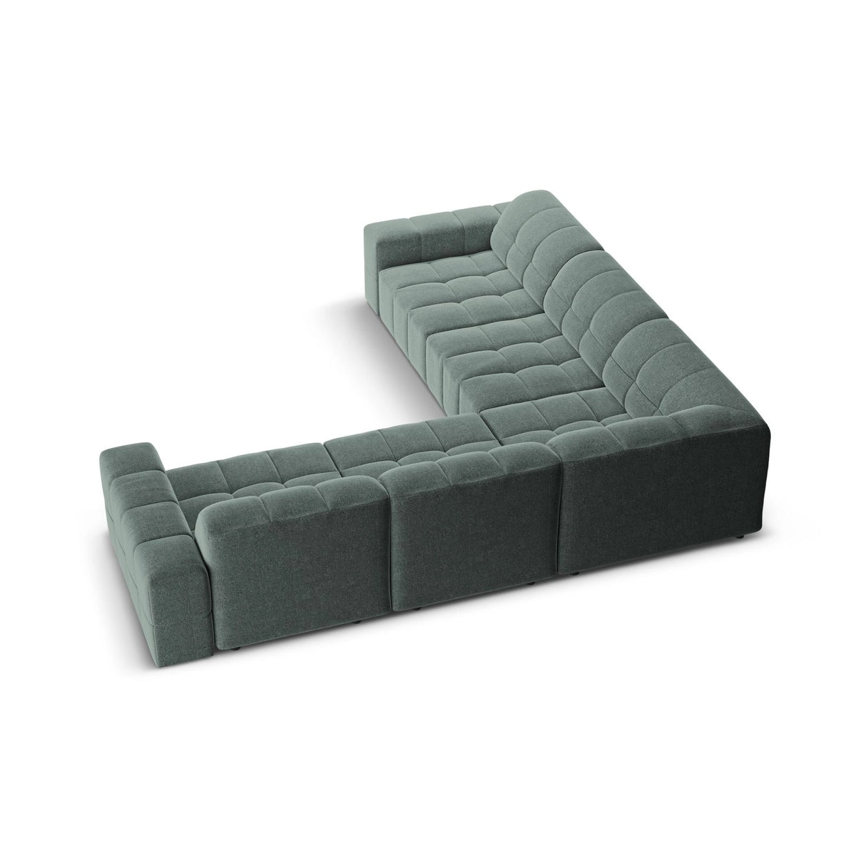 Chicago 4-Sitzer Ecksofa, symmetrisch, aus Chenille in Petrol (Haga 78), 287x287x70 cm von Cosmopolitan Design – Bild 4