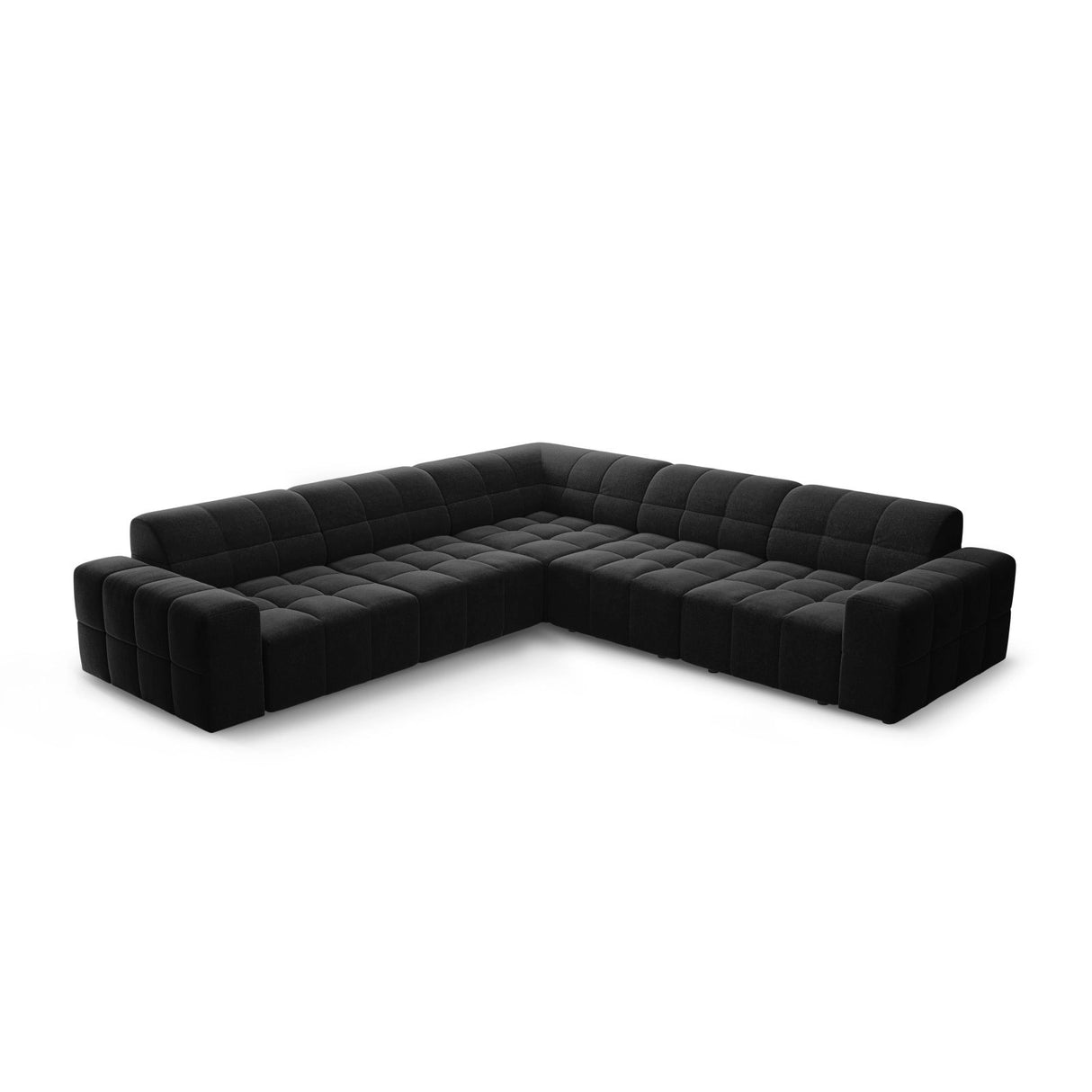 Chicago 4-Sitzer Ecksofa, symmetrisch, aus Chenille in Schwarz (Haga 19), 287x287x70 cm von Cosmopolitan Design – Bild 1