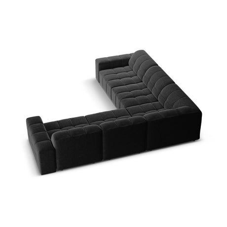 Chicago 4-Sitzer Ecksofa, symmetrisch, aus Chenille in Schwarz (Haga 19), 287x287x70 cm von Cosmopolitan Design – Bild 4