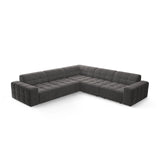 Chicago 4-Sitzer Ecksofa, symmetrisch, aus Samt in Grau (Bluvel 14), 287x287x70 cm von Cosmopolitan Design – Bild 3
