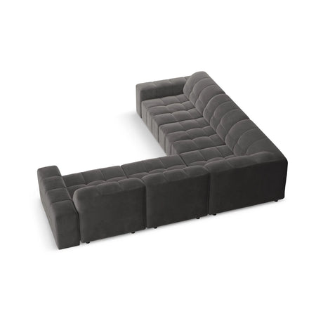 Chicago 4-Sitzer Ecksofa, symmetrisch, aus Samt in Grau (Bluvel 14), 287x287x70 cm von Cosmopolitan Design – Bild 4