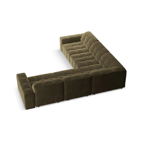 Chicago 4-Sitzer Ecksofa, symmetrisch, aus Samt in Grün (Bluvel 77), 287x287x70 cm von Cosmopolitan Design – Bild 4