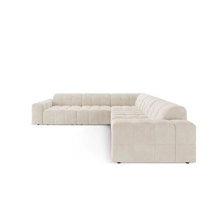 Chicago 4-Sitzer Ecksofa, symmetrisch, aus Samt in Hellbeige (Bluvel 22), 287x287x70 cm von Cosmopolitan Design – Bild 1