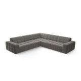 Chicago 4-Sitzer Ecksofa, symmetrisch, aus Samt in Hellgrau (Bluvel 13), 287x287x70 cm von Cosmopolitan Design – Bild 3