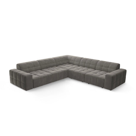 Chicago 4-Sitzer Ecksofa, symmetrisch, aus Samt in Hellgrau (Bluvel 13), 287x287x70 cm von Cosmopolitan Design – Bild 3