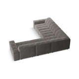 Chicago 4-Sitzer Ecksofa, symmetrisch, aus Samt in Hellgrau (Bluvel 13), 287x287x70 cm von Cosmopolitan Design – Bild 4