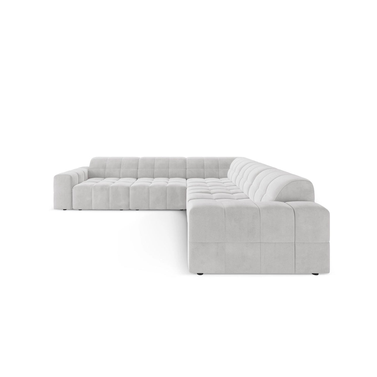 Chicago 4-Sitzer Ecksofa, symmetrisch, aus Samt in Silber (Bluvel 03), 287x287x70 cm von Cosmopolitan Design – Bild 1