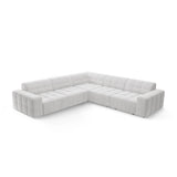 Chicago 4-Sitzer Ecksofa, symmetrisch, aus Samt in Silber (Bluvel 03), 287x287x70 cm von Cosmopolitan Design – Bild 3