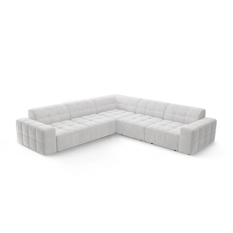 Chicago 4-Sitzer Ecksofa, symmetrisch, aus Samt in Silber (Bluvel 03), 287x287x70 cm von Cosmopolitan Design – Bild 3