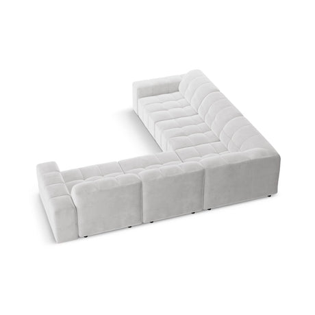 Chicago 4-Sitzer Ecksofa, symmetrisch, aus Samt in Silber (Bluvel 03), 287x287x70 cm von Cosmopolitan Design – Bild 4