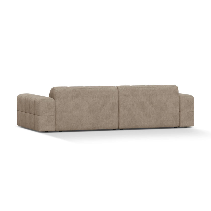 Chicago 4-Sitzer Sofa aus Chenille in Dunkelbeige (Eden 4 Beige), 252x102 cm von Cosmopolitan Design – Bild 4