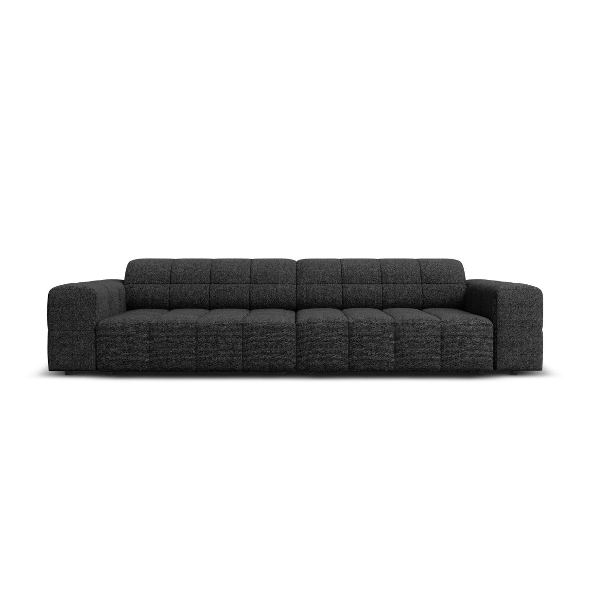 Chicago 4-Sitzer Sofa aus Chenille in Schwarz (Haga 19), 244x102x70 cm von Cosmopolitan Design – Bild 1