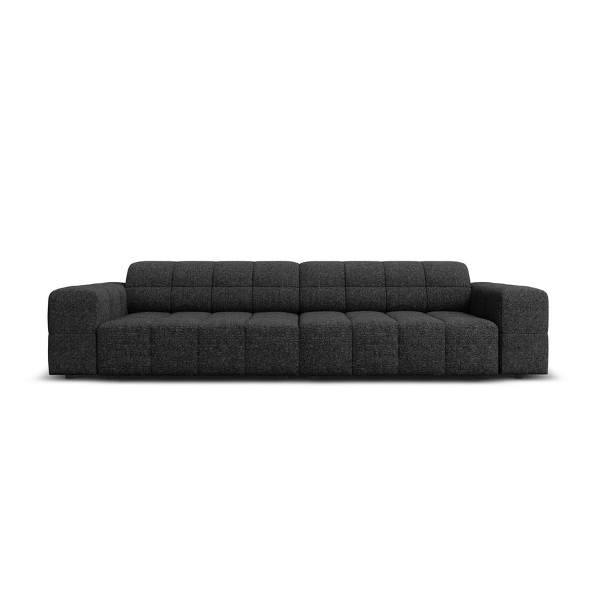 Chicago 4-Sitzer Sofa aus Chenille in Schwarz (Haga 19), 244x102x70 cm von Cosmopolitan Design – Bild 1