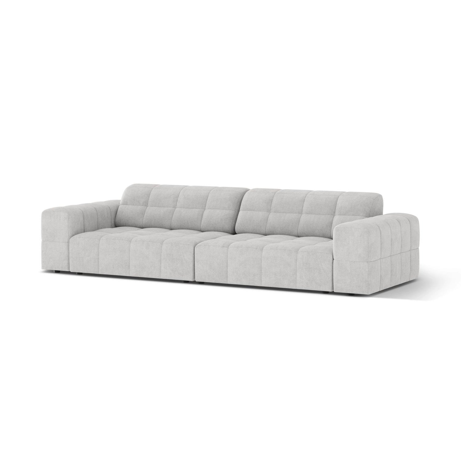 Chicago 4-Sitzer Sofa aus Chenille in Silber (Eden 17 Silver), 252x102 cm von Cosmopolitan Design – Bild 3